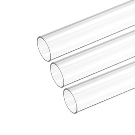 sourcing map Plastic Pipe Rigid Polycarbonate Round Tube Clear 0.86"(22mm) ID 1"(25mm) OD 9.6" (245mm) High Impact for Lighting, Models, Water Plumbing, Pack of 3