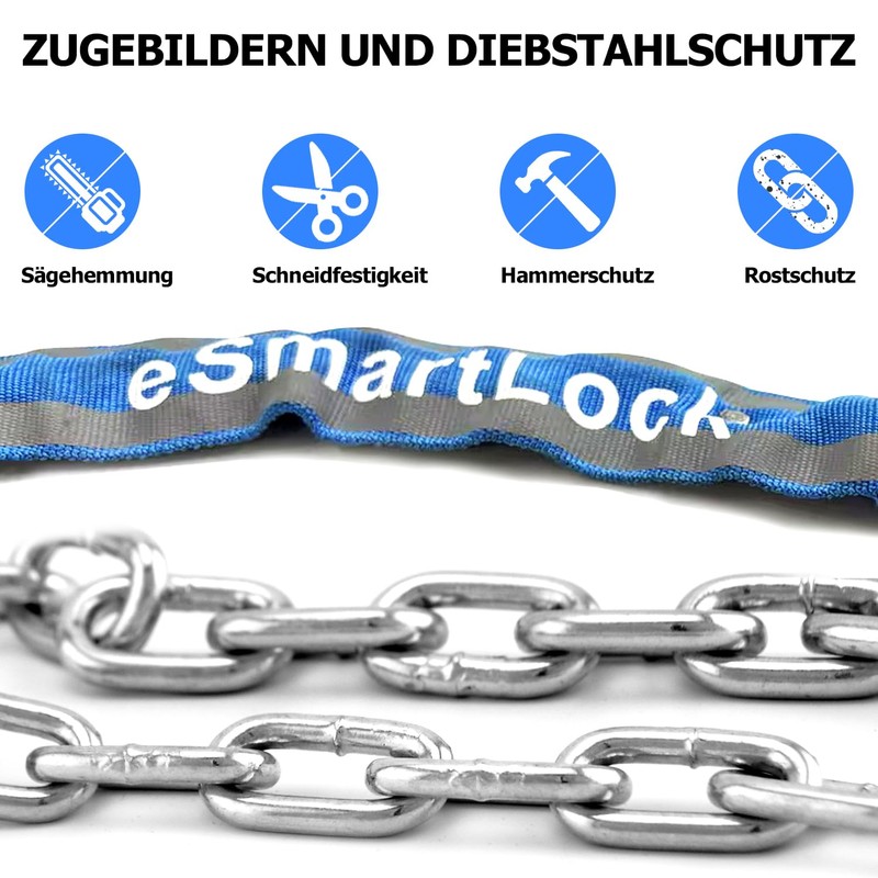 Electronic Bicycle Lock eLinkSmart Chain Lock Fingerprint with Phone App