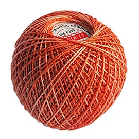 Cotton Crochet Yarn Double Mercerized Thread 220yd/200m Ball 1.05oz/30g Knitting Tatting Emroidery Size 15 Gradient Rust (0350)