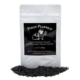 Polly Plastics Black Color Pellets for Moldable Plastic | 50g (1.75 oz.) | Create Brilliant Black Creations | Made in USA