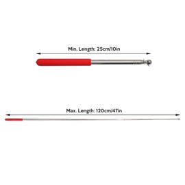 ValueHall Handheld Flagpole 2Pcs Lightweight Extendable Stainless Steel Handheld Flagpole with Anti-Slip Grip for Tour Guides and Pointer for Teachers V7D04 (Rubber Handle)