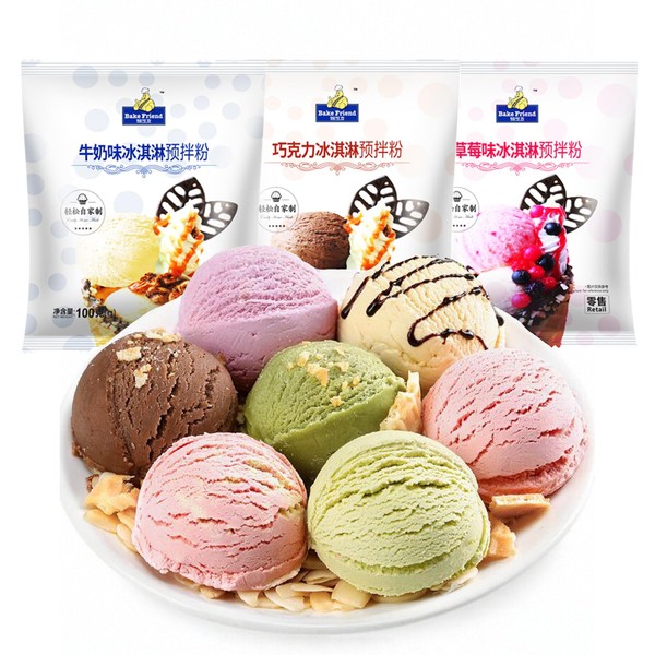 Ice Cream Starter Mix,Strawberry,Milk & Chocolate Flavor Low Sugar Ice