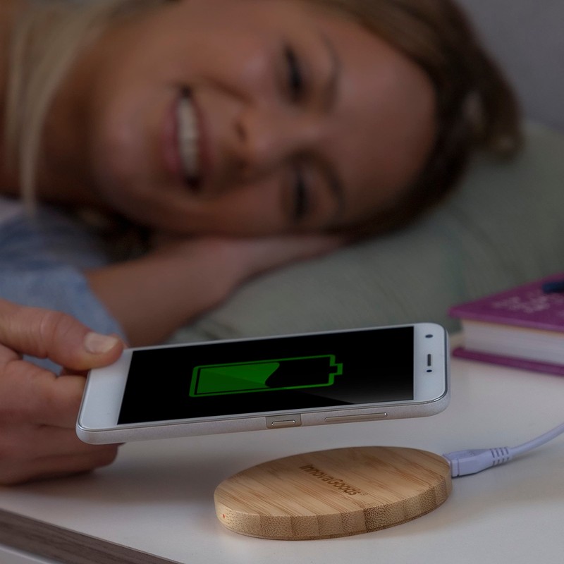 InnovaGoods Bamboo Wireless Charger.,