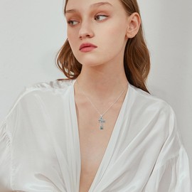 YEESIA Cross Necklace 925 Sterling Silver Turquoise Faith Pendant Necklace Flower Jewelry Gift for Women Mom Mothers Day