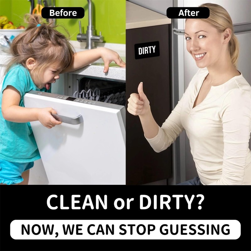 Dishwasher Magnet Clean Dirty Sign, Double-Sided Dirty Clean Magnet for