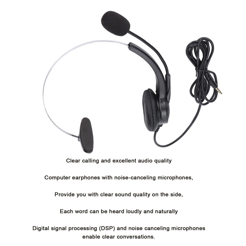 USB Headset 3.5mm Computer Headphone with Microphone Noise Cancelling for