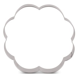 LILIAO Flower Cookie Cutter Scalloped Edge Sandwich Fondant Biscuit Cutter - 3.8 x 3.7 inch - Stainless Steel - by Janka