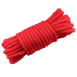 DIY All Purpose 32 feet 8mm(1/3inch) Diameter Soft Cotton Rope Solid Braided Twisted Ropes,10m Durable and Strong All Purpose Twine Cord Rope String Thread Cord (Red)