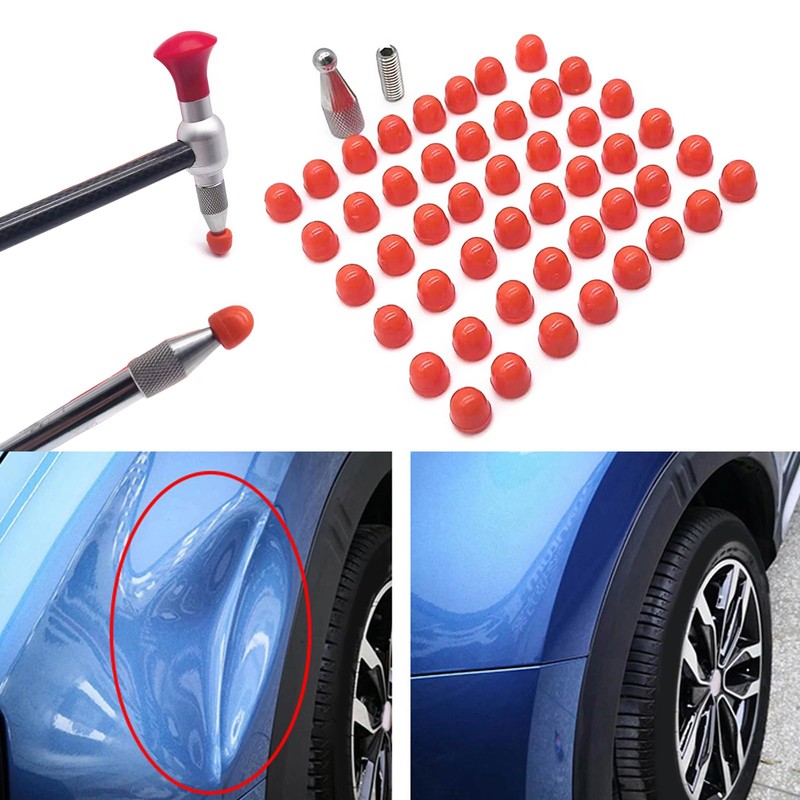 PTILSERY 48pieces Rubber Tips for Paintless Dent Repair Hammer and