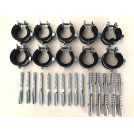 'Set – --- 10 Piece Screw Pipe Clamp 15-19 mm 3/8 Hanger Bolt 8X80 and with Plug 50x10