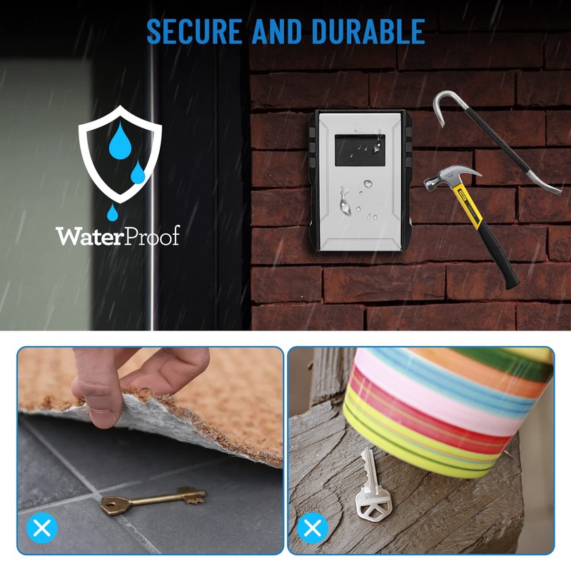 NEWIROVE Large Key Safe Wall Mounted Key Box With Code