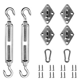 ECOOPTS Sun Shade Sail Hardware Kit with 8" Turnbuckles for Rectangle Sun Shade Sail Canopy Installation