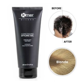 Kmax Thickening Styling Gel with Keratin Fibres for Thin Hair - Blonde, 200 ml