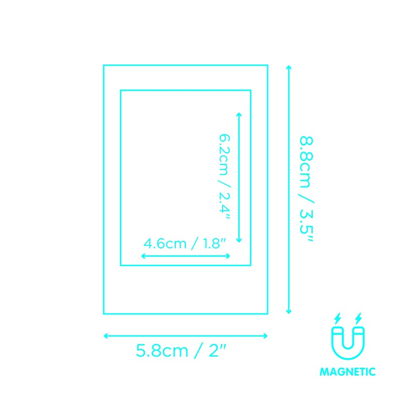 Mustard Rainbow Magnetic Picture Frames, Magnetic Photo Frames, Cute Mini