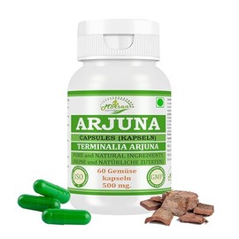 Morsan Nutraveda Arjuna-Kapsel 500 mg. 60 Veganer. Einheiten | Arjuna (Terminalia Arjuna) Extrakt-Kapseln fr M?nner und Frauen | Ayurvedische Kr?utererg?nzung/Heilmittel | 10:1 St?rke (1 Flasche mit 60 Kapseln)