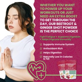 FoodPURA Beetroot Ginger & Lemon + Vitamin D Shot Powder 135 Servings Nitric Oxide Booster Enhances Athletic Performance & Endurance 135g 100% Natural - Antioxidant Anti Inflammatory Immune Support