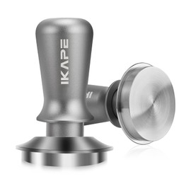 IKAPE 53mm Palm Espresso Tamper, Premium Barista Coffee Tamper with Calibrated Spring Loaded, 100% Flat Stainless Steel Base Tamper for Espresso Machine