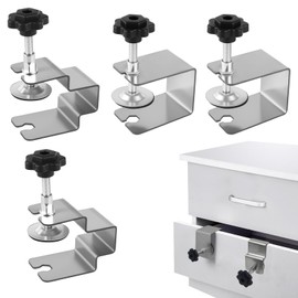 C Clamp, Pack of 4 Small Screw Clamp with 2U Clamps and 2 Clamp Screw Clamps Made of Stainless Steel Small, with Non-Slip Rubber Pads, Universal Clamp for Woodworking Welding