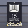 Custom Signs Solar Illuminated Modern Anthracite House Number Sign 24cm