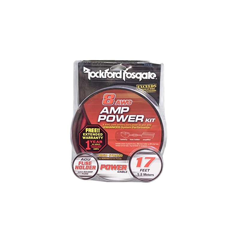Rockford Fosgate RFK8 8 AWG Power Only Amplifier Install Kit