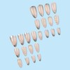 24Pcs Silver French Tip Press on Nails Medium Almond Fake