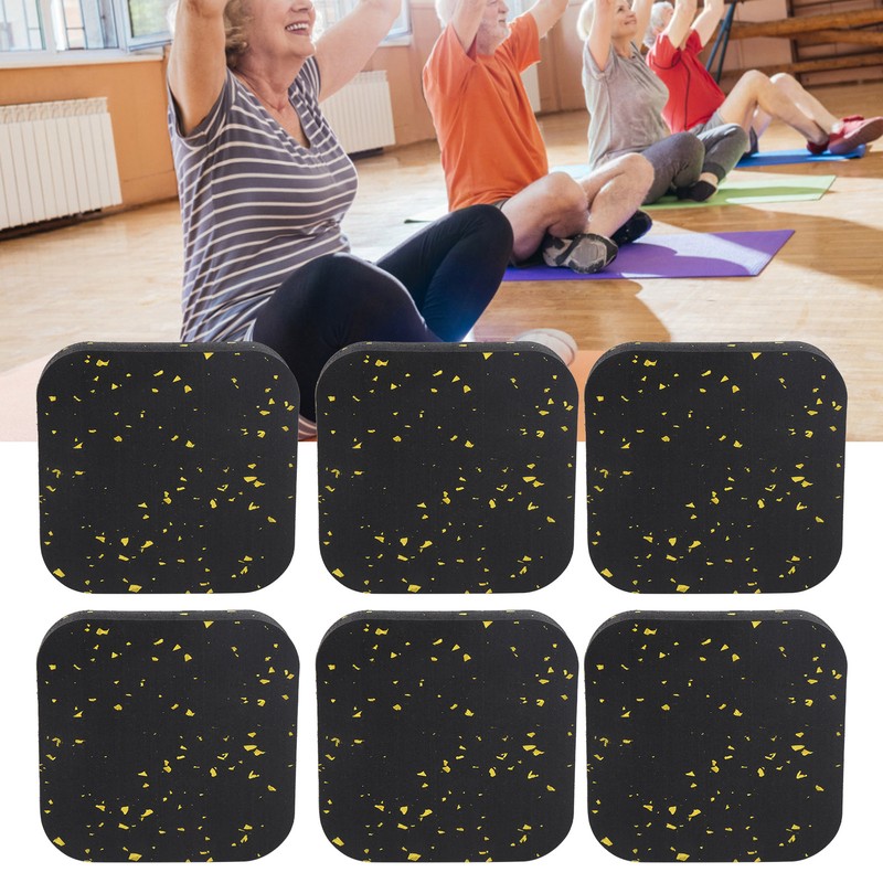 6PCS Rubber Treadmill Mat Sound Insulation Cushion Exercise Equipment Mat