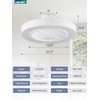 LEDIARY 22in Enclosed Ceiling Fan with Light and Remote, White