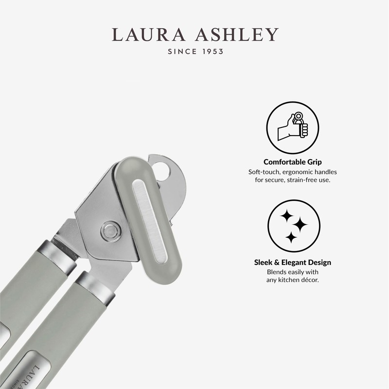Laura Ashley Stainless Steel Heavy Duty Can Opener with Ergonomic