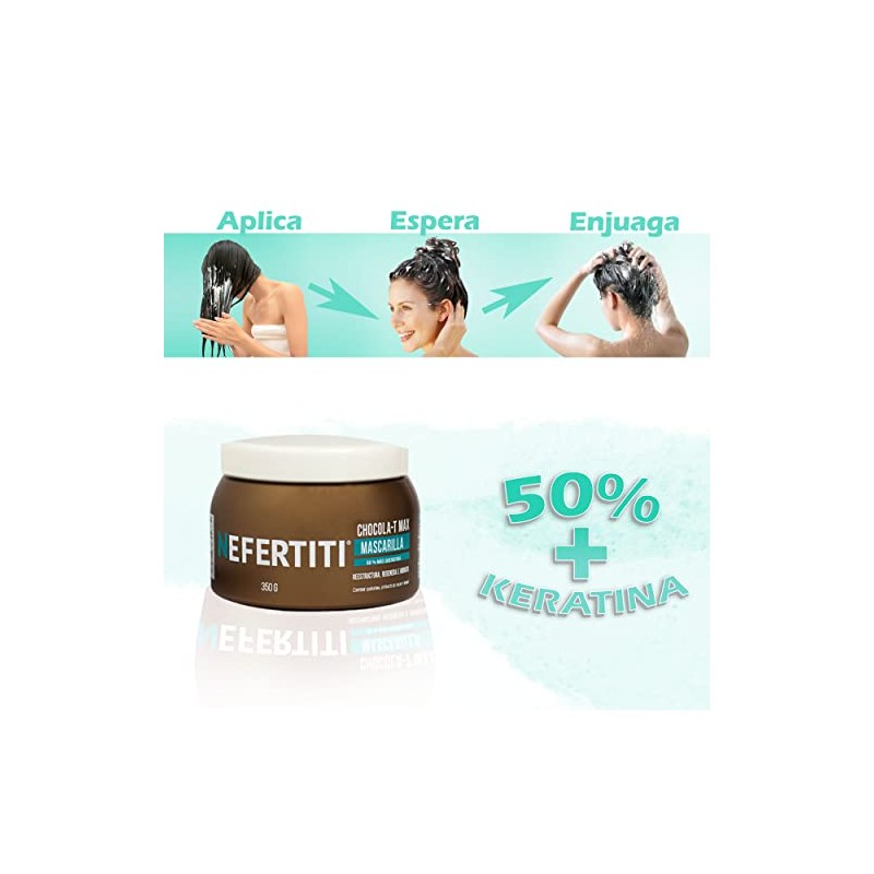 Nefertiti Kit Nefertiti Chocola-T Max Mascarilla Doble Keratina Crema para