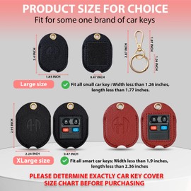 ANHBKAR Leather Car Key Fob Cover Sleeve Holder for Broken Keys – Smart Remote Protector Case with Keychain for Men & Women (Black 02, Large)