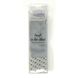 Lemon Lavender In the Clear Makeup Removing Towel with Hanging Loop and Suction Hook (Gray)