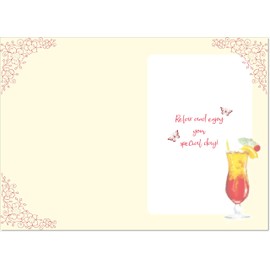 doodlecards Aunt Birthday Card Floral Cocktail Large A4 Size with Plain Envelope