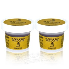 skin food [Skinfood] Skinfood Black Sugar Mask Wash-Off 120g 2pcs / [스킨푸드] 스킨푸드 블랙슈가 마스크 워시오프 120g 2개