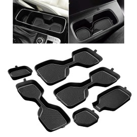 SENSHINE Cup Holder Coaster for Kia Telluride Accessories 2020 2021 2022 2023 2024 2025 Non-Slip Silicone Cup Holder Insert Mat Center Console Protector Liner Pad Interior Decoration 6Pcs (Gray Trim)