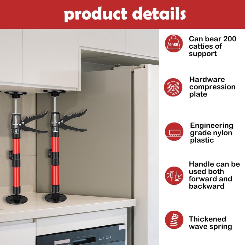 2 Pack Cabinet Jacks for Installing Cabinets, 20" to 45"