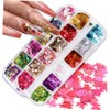 IWOWHERO Maple Leaf Nail Art Stickers Glittering Sequin Decorations for