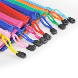 "N/A" Pack of 16 Zip Pockets A6 Document Bag Storage Bags 8 Colours Waterproof Document Bag A6 with Zip Pencil Case Zip for School Pencil Case Work School Travel, Red, green, yellow, sky blue, pink