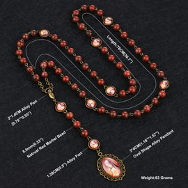 diyalo Chaplet of Seven Sorrows Rosary Virgin Mary Prayer Beads Chain Our Lady Crucifix Cross Necklace