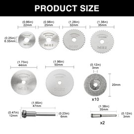 Leogony 19Pcs Mini Cutting Discs Metal Set, Rotary Tool Accessories for Dremel Circular Saw with Mandrel, for Wood Plastic Metal Stone Rotary Cutting