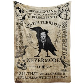 Edgar Allan Poe Gifts for Men, Women for Christmas, Birthday, Throw Blanket for Christmas, Birthday - 50" x 65"