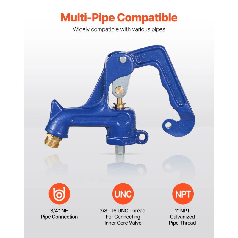 Frost-Free Outdoor Faucet 3/4\" Hose Connection Complete Hydrant Assembly 1\"