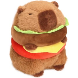 Cute Capybara Plush, Hamburger Capybara Plush Toys for Home Decoration,Kawaii Stuffed Animal Capybara Plushie for Sofa, Kids Room,Living Room, Bedroom,Car,Office