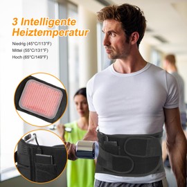 Oramuon Heating Belt, Heated Back Support, Lower Back Support with Heating Pad for Women and Men, Electric Heat Belt Back with 5000 mAh Powerback, for Lower Back Pain, XL