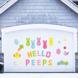 26PCS Easter Magnets Garage Door Decorations - Magnetic Refrigerator Car Magnet Outdoor Holiday Decor(Hello)
