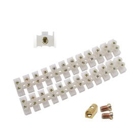 10 Pcs Terminal Block, 12 Position Dual Row Terminal Strip, White Screw Terminal Blocks Electrical Barrier Wire Connectors, 10Amp 220V