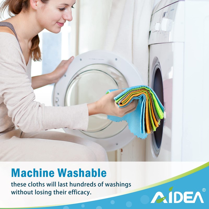 AIDEA Microfiber Glass Cleaning Cloth, 8PK, Premium Microfiber Glass and