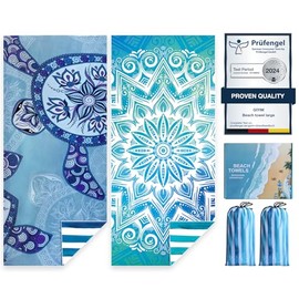 Yamobi Strandtuch Groß,180x100 cm, Sandfreies Strandtuch aus Mikrofaser,schnell trocknend,Weiches & Leichtes Beach Towel für Strand,Reise,Schwimmen (Schildkröten)