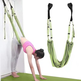 Editbar Yoga Strap for Full Body Workout - With Door Anchor and Storage Bag, Yoga Leg Stretcher Stretch Strap, Yoga Straps for Stretching Exercises and Posture in Yoga, Dance and Martial Arts (Green)