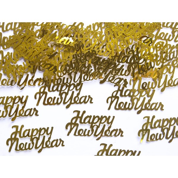 Happy New Year Confetti 4 x 2 cm 3 g Table Decoration New Year's Eve Party Confetti Gold