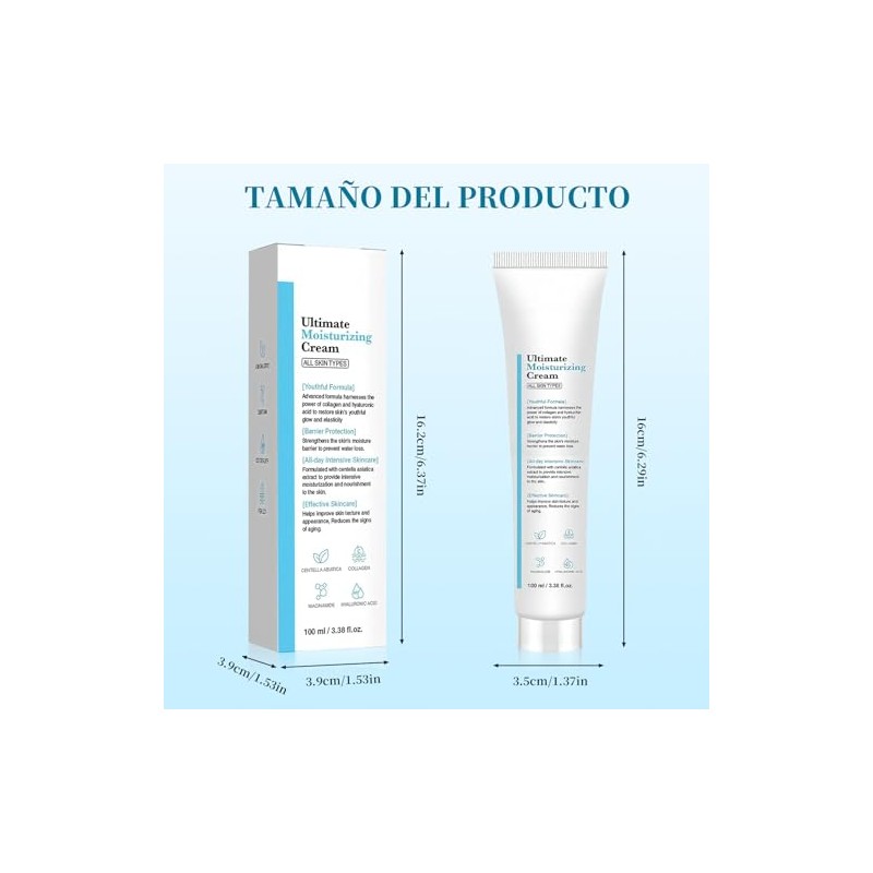 Crema Hidratante Centella Asiatica Facial Cream Korean Hidratación Profunda Reparadora